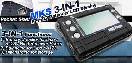 MKS 3in1 Battery Balancer/Meter/Discharger w/LCD Display - Click Image to Close